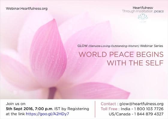 GLOW: A Unique Webinar Series by #Heartfulness Institute and #WorldMoms Network