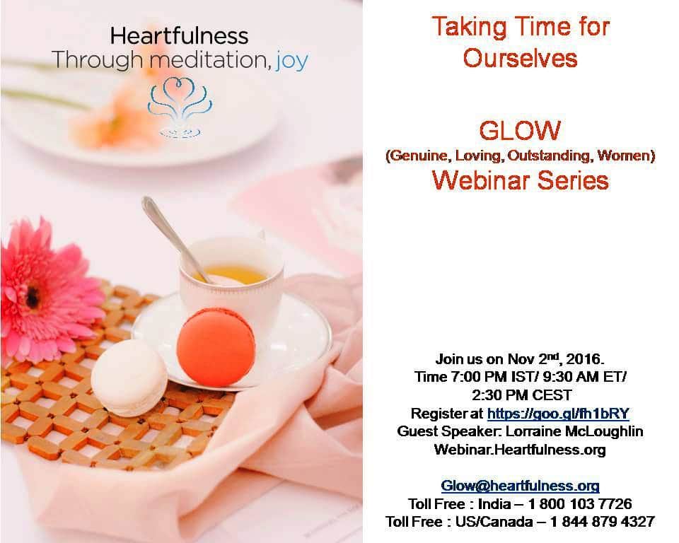 GLOW: #Heartfulness Webinar – Taking Time for Ourselves by Lorraine McLoughlin